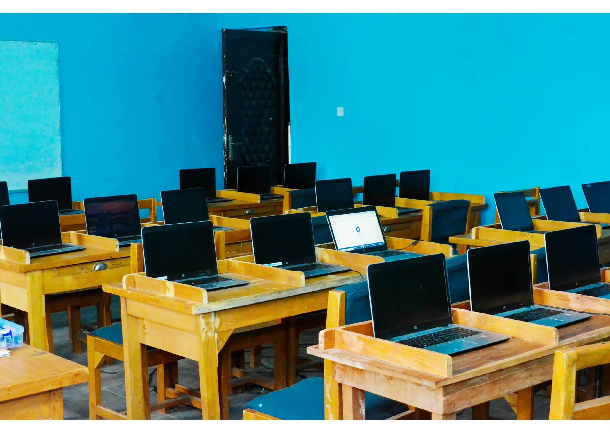 The Inaayatullah computer laboratory equipped with laptops and classroom learning facilities